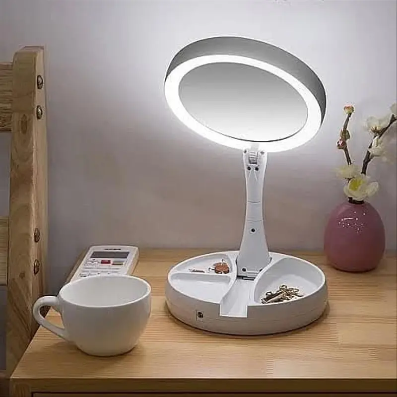 Foldable USB Led Mirror Makeup White