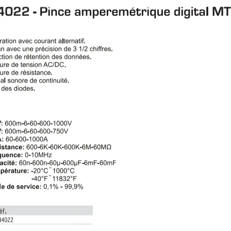Pince ampèremetrique digital