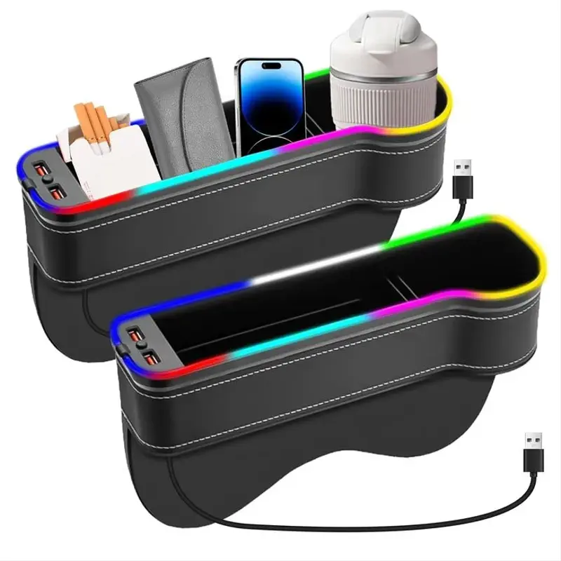 Coffre de rangement avec éclairage LED et deux ports de charge  ❤️