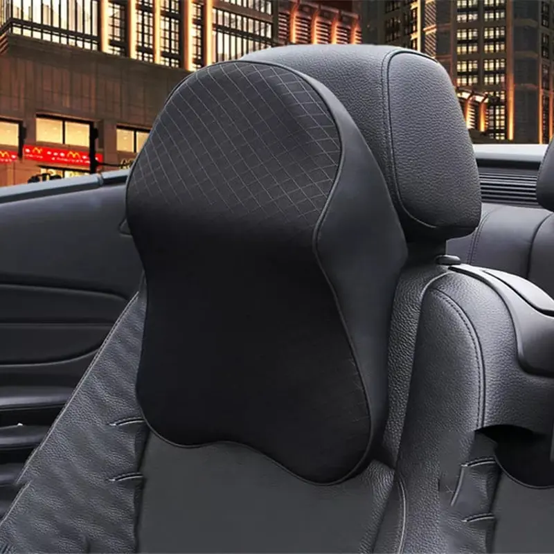 Coussin Appui-tête Mémoire De Forme Pour Siège Auto - Support Nuque Ergonomique Avec Sangle - Noir