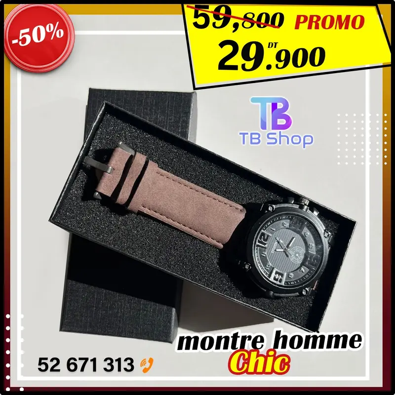 Montre Homme de Haute Qualité avec promotion 50% tb-1
