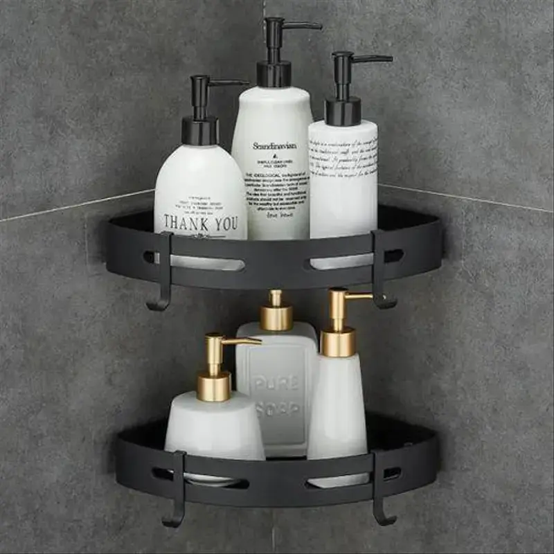 Lot 2 Etagères Pour coin de douche + Scotch DF