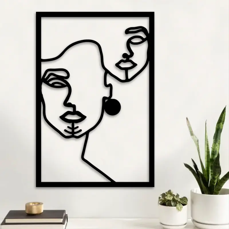 Berber Woman Face – 60/40 cm – en Bois Noir.