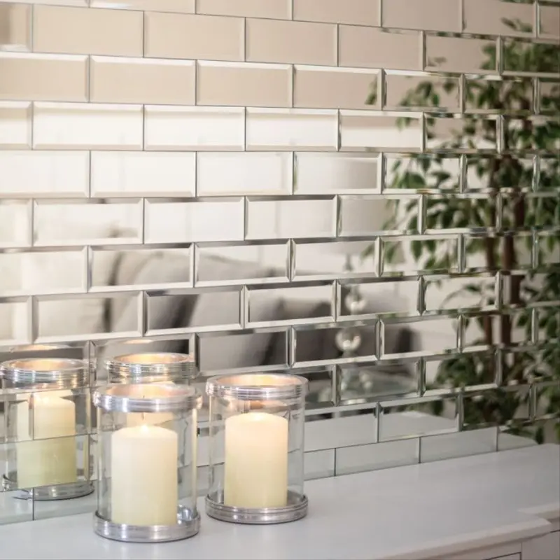 Carreaux Bloc Miroir Biseautés Autocollants 30*30cm