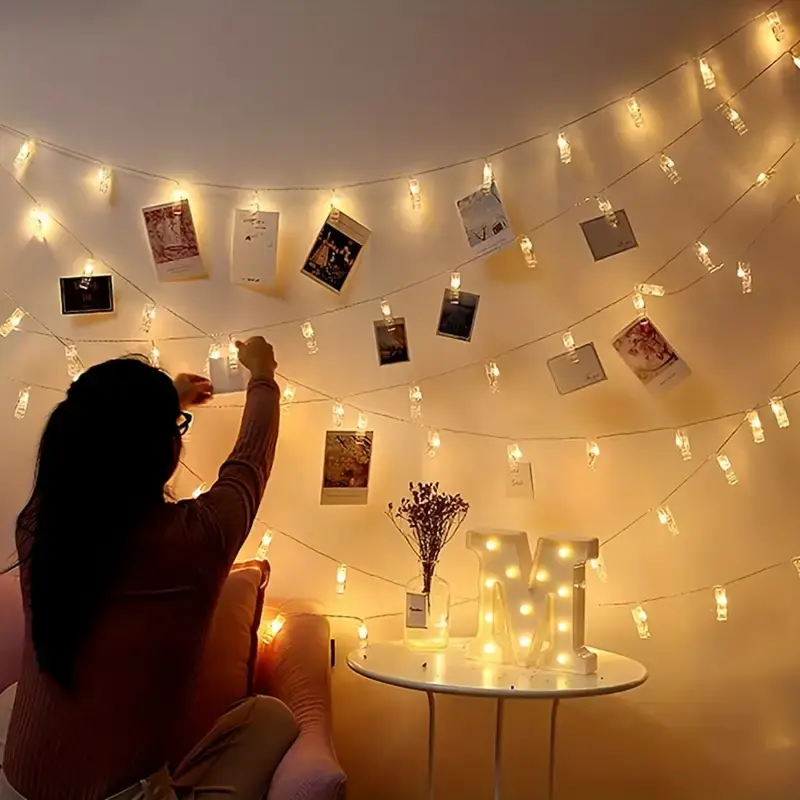 Guirlande Lumineuse à LED pour Photos – avec Clips pour Affichage de Photos