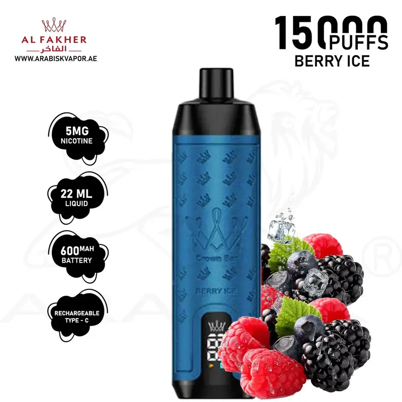 AL FAKHER CROWN BAR PRO MAX 15000 PUFFS 5MG - BERRY ICE