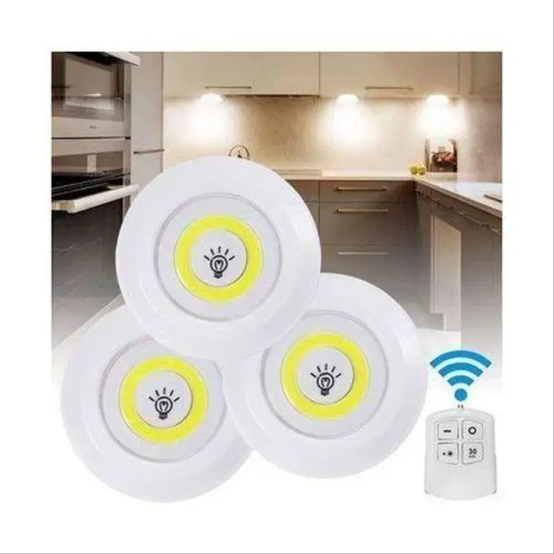 Lot de 3 Spots Led Sans Fil avec Télécommande