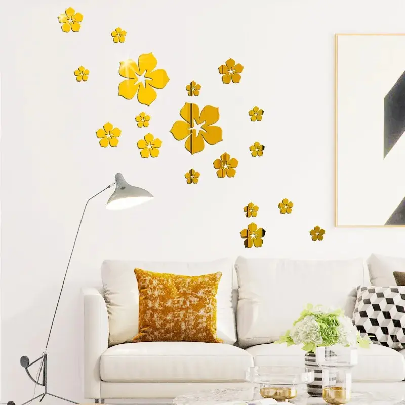 Miroir Autocollant fleurs 3D-REF: P24