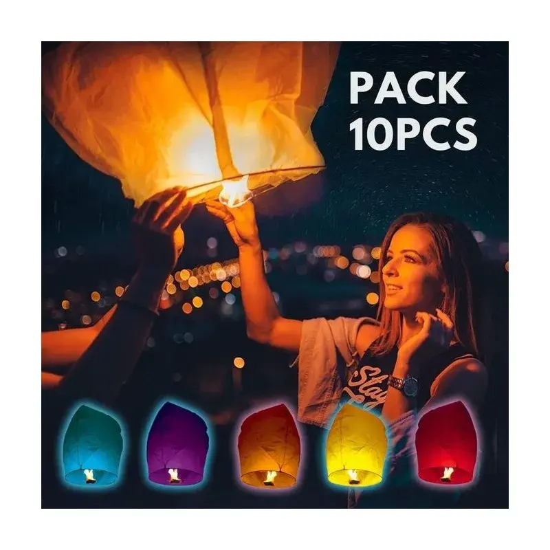 10 Lanterne volante pour évènements - Multi couleur