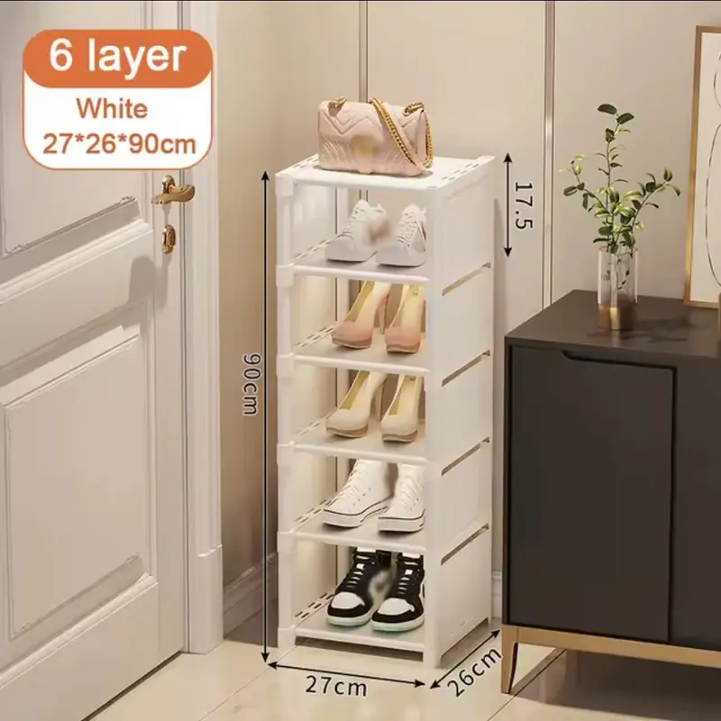 6 Étagère Des Chaussures Empilables - Blanc