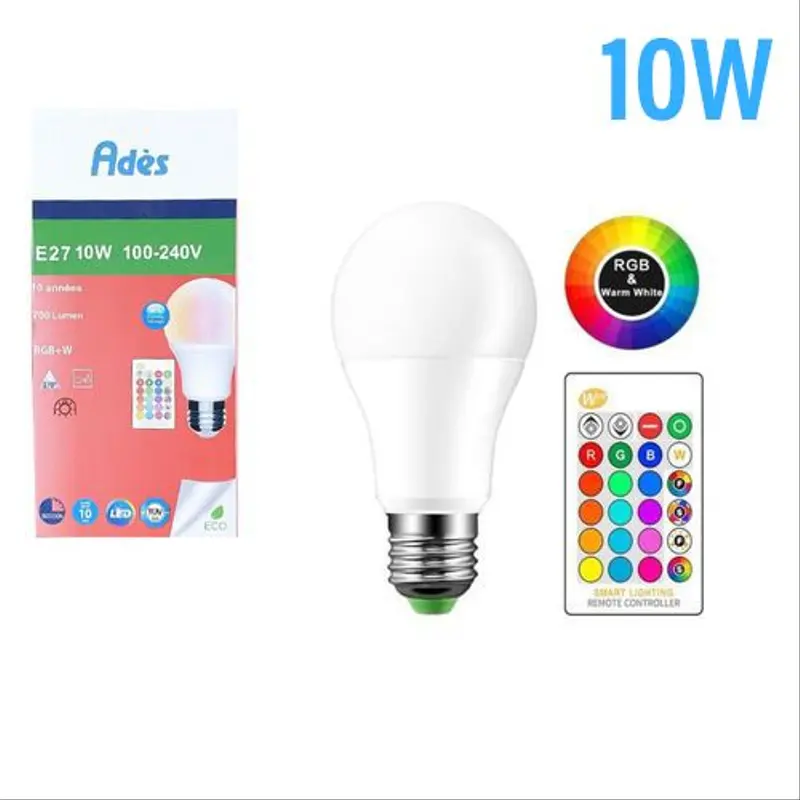 Lampe Led RGB + White 10W E27 – 700 Lumen
