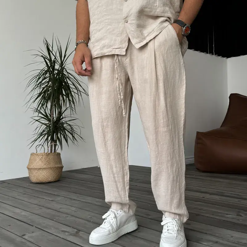 PANTALON FITILI  EN LIN