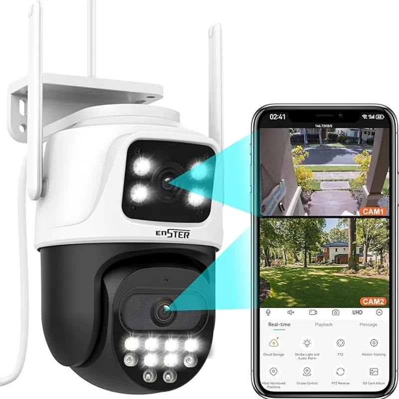 Camera Surveillance WiFi avec Double Objectif