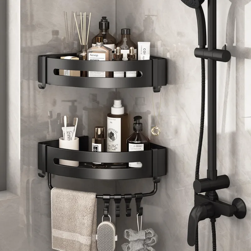Lot 2 Etageres angle - Organisateur Pour coin de douche