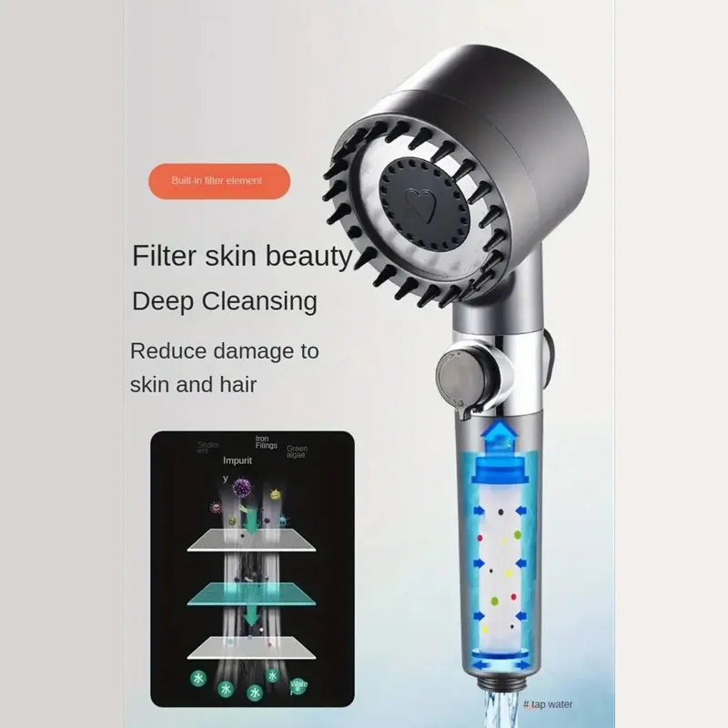 POMMEAU DE DOUCHE TURBO AVEC FILTRE DE MASSAGE