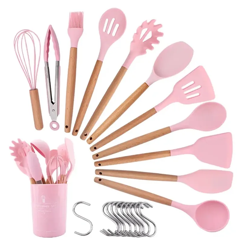12Pcs Silicone Kitchen Utensils Spatula Shovel