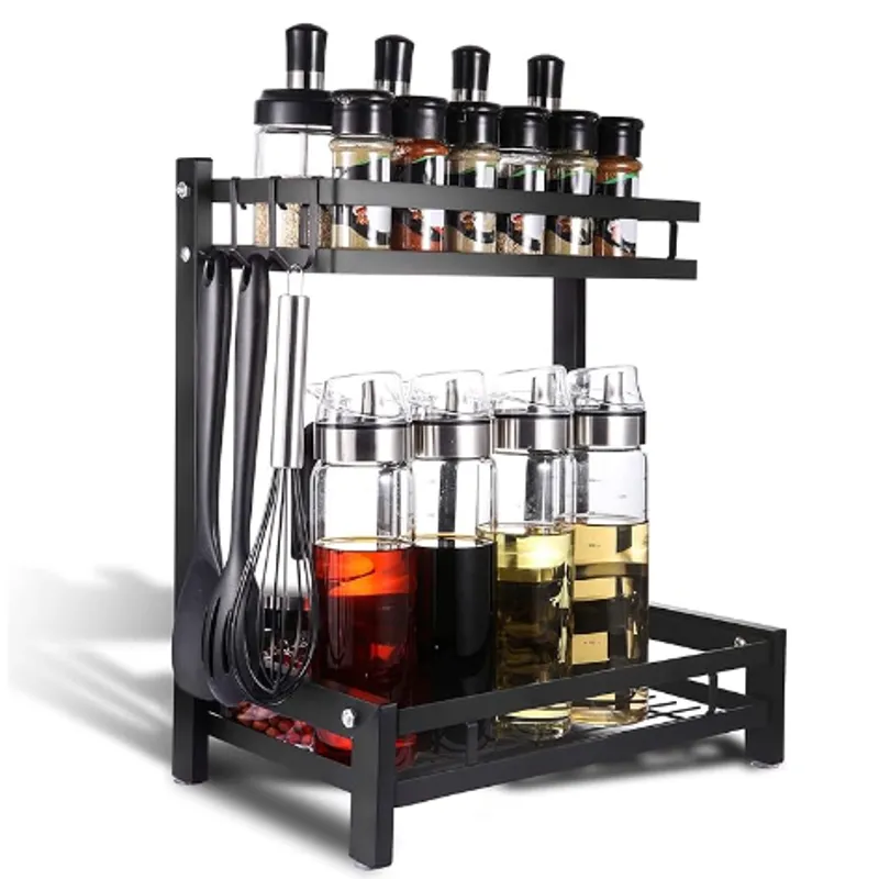 Uponer 2 Niveaux Étagère à Épices Étagère de Rangement pour la Salle de Bains