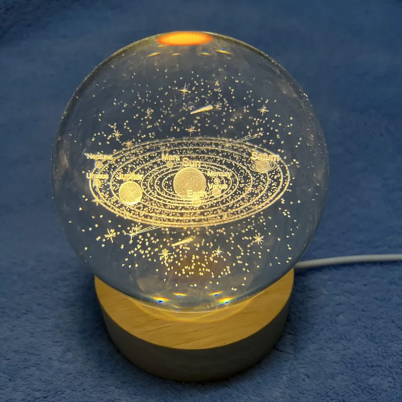 3D Crystal Ball planet globe