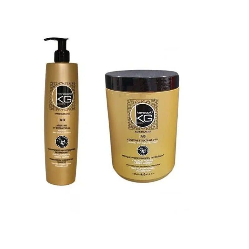 KeraGold pack Shampooing + Masque Kératine et Ail - 1 litre
