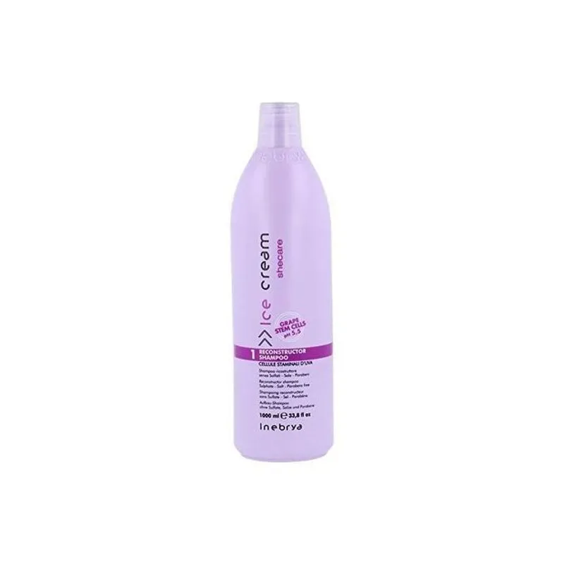 Inebrya Shampoing Ice Cream She Care Kératine - 0% Sulfate 0% Sel - 1Litre