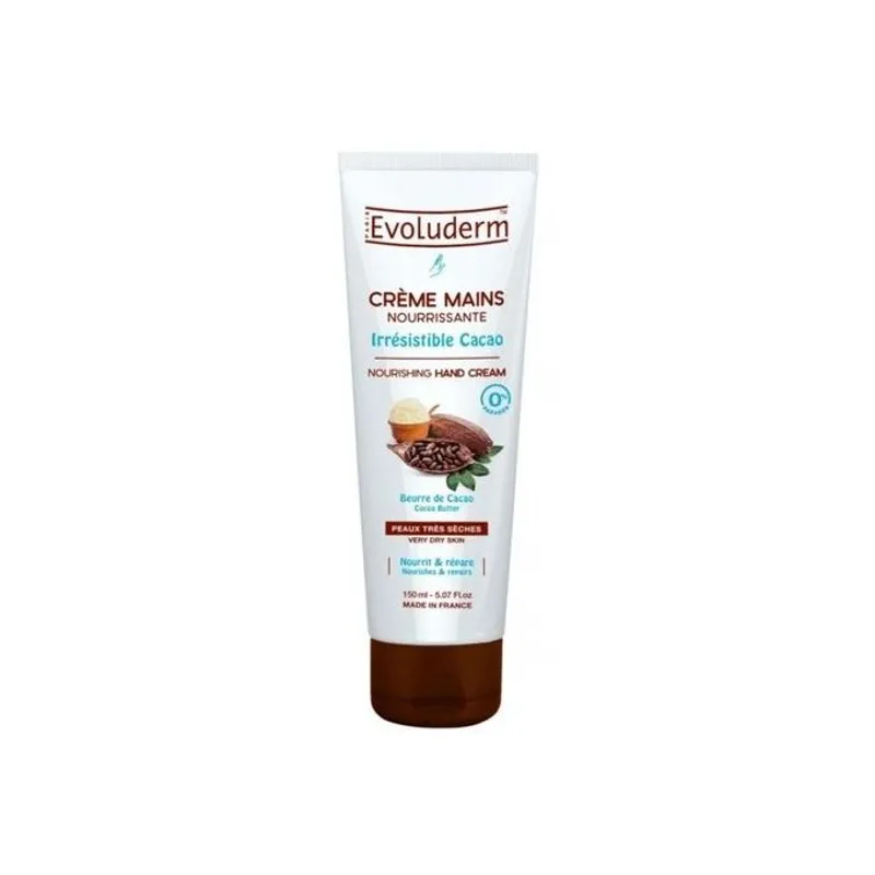 Evoluderm Créme Main Nourrissante Peaux Trés Séches - Beurre de Cacao - 150 ml
