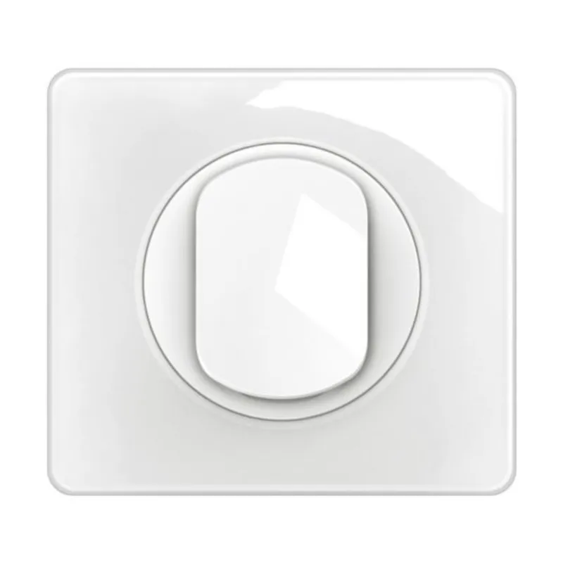 Interrupteur ou va-et-vient 10A Céliane avec plaque - Blanc