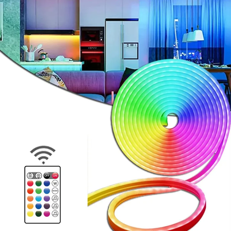 Bande LED Néon Flex 5M - Flexible - Étanche + Commande