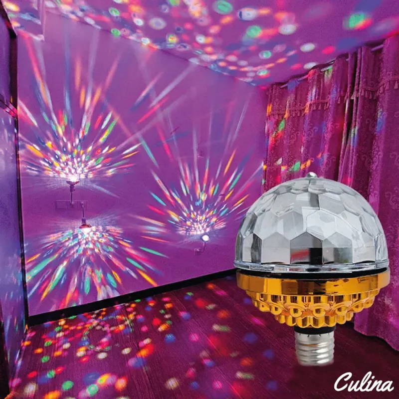 🔥Lumière boule disco rotative colorée