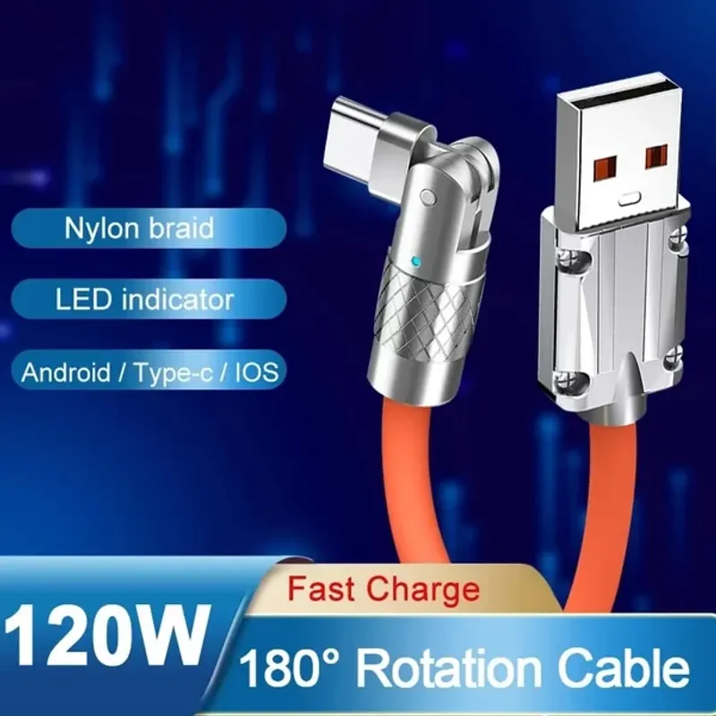 🎉Câble de charge rapide qui pivote à 180 degrés