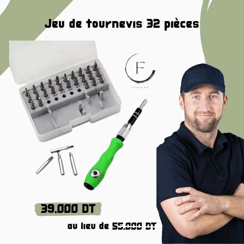 Jeu de tournevis 32 piéces en 1