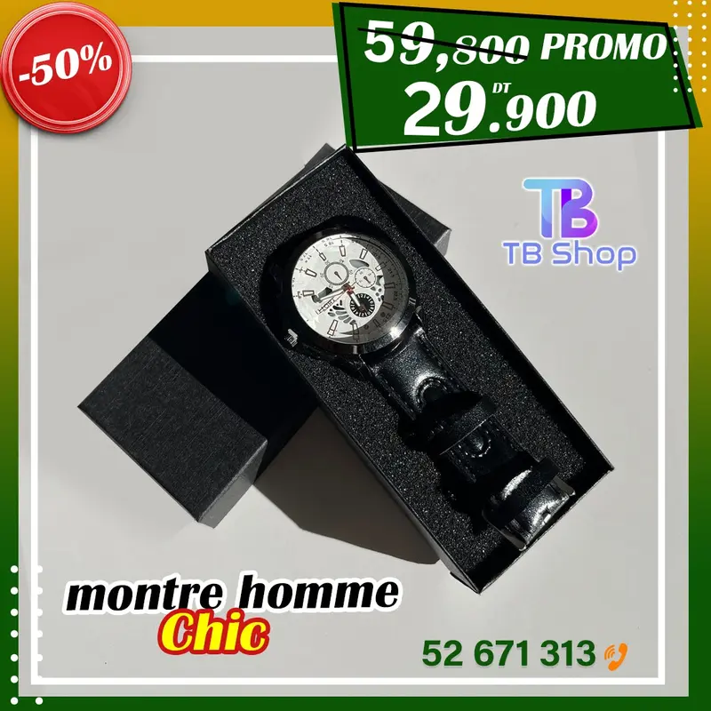 Montre Homme de Haute Qualité avec promotion 50% tb-2