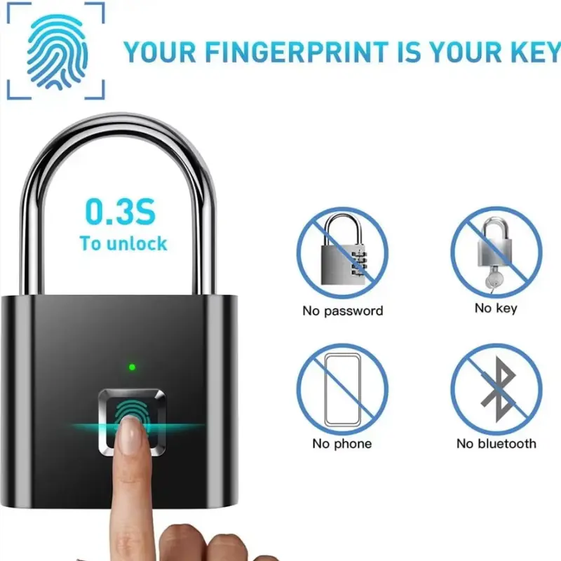 Serrure intelligente à empreinte digitale sans clé - Rechargeable