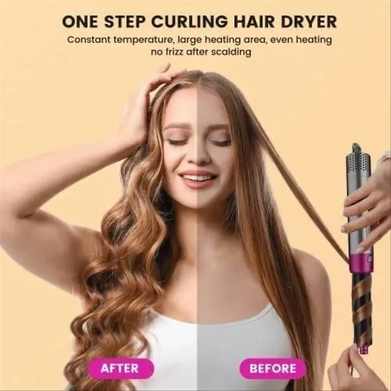 Brosse Soufflante 5en1 – Boucler Professionnel pour Cheveux Lisses et Bouclés