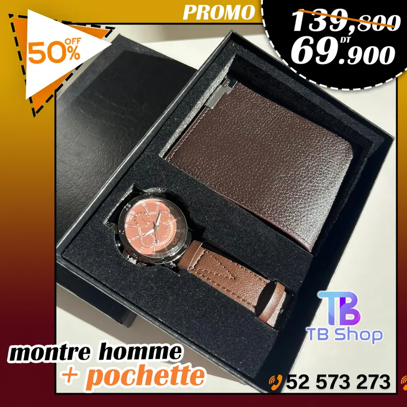 Montre Homme de Haute Qualité avec Portefeuilles pour Homme 14-7