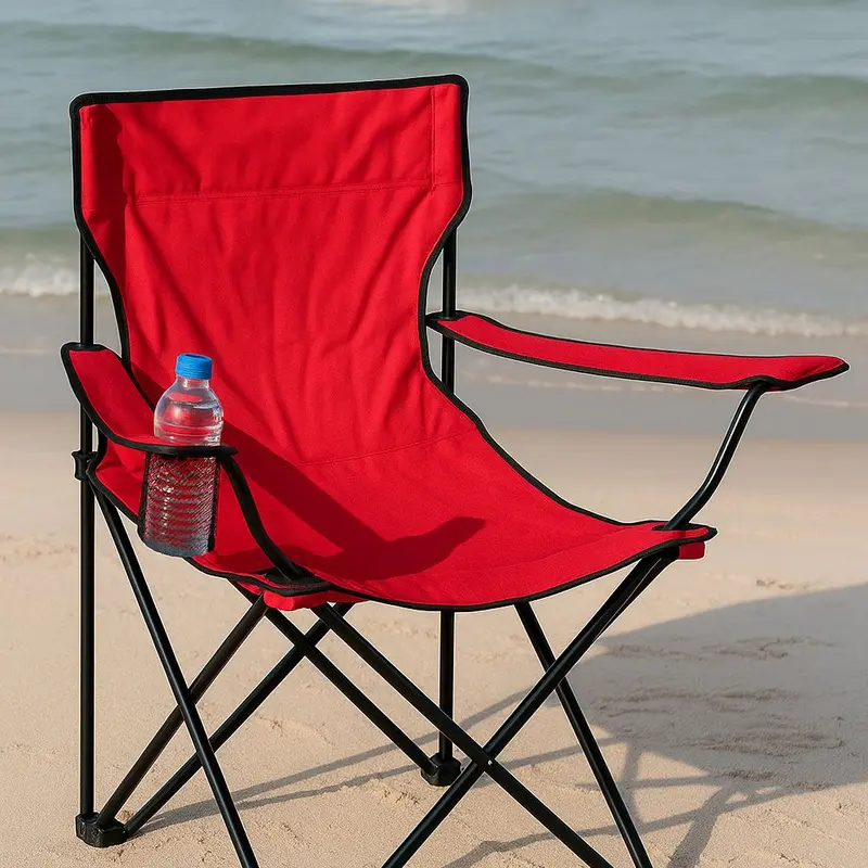 Chaise pliante de camping rouge