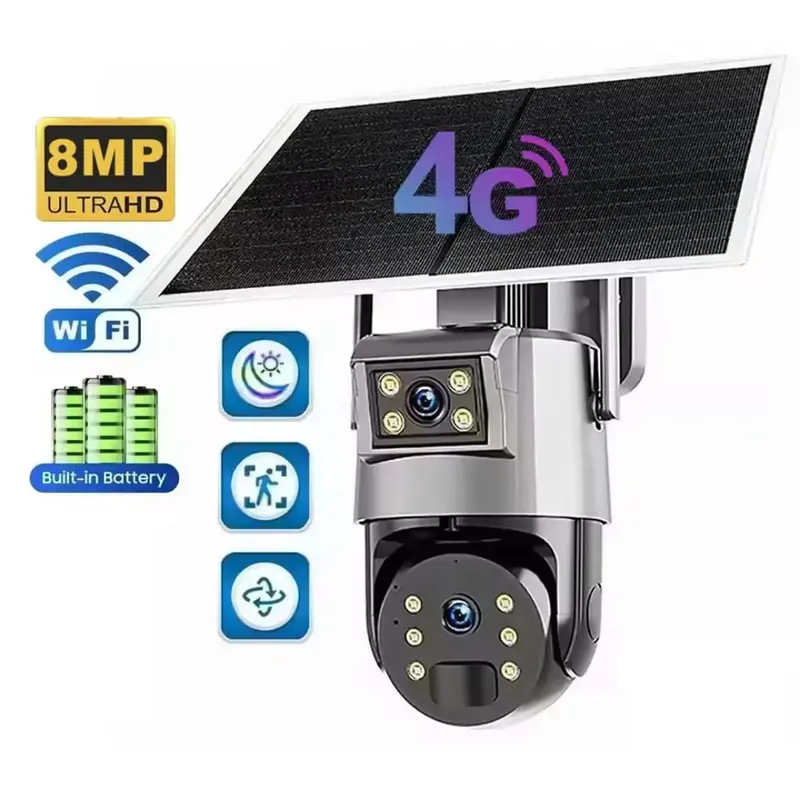 Camera double lens solaire 4G 8+8 MP