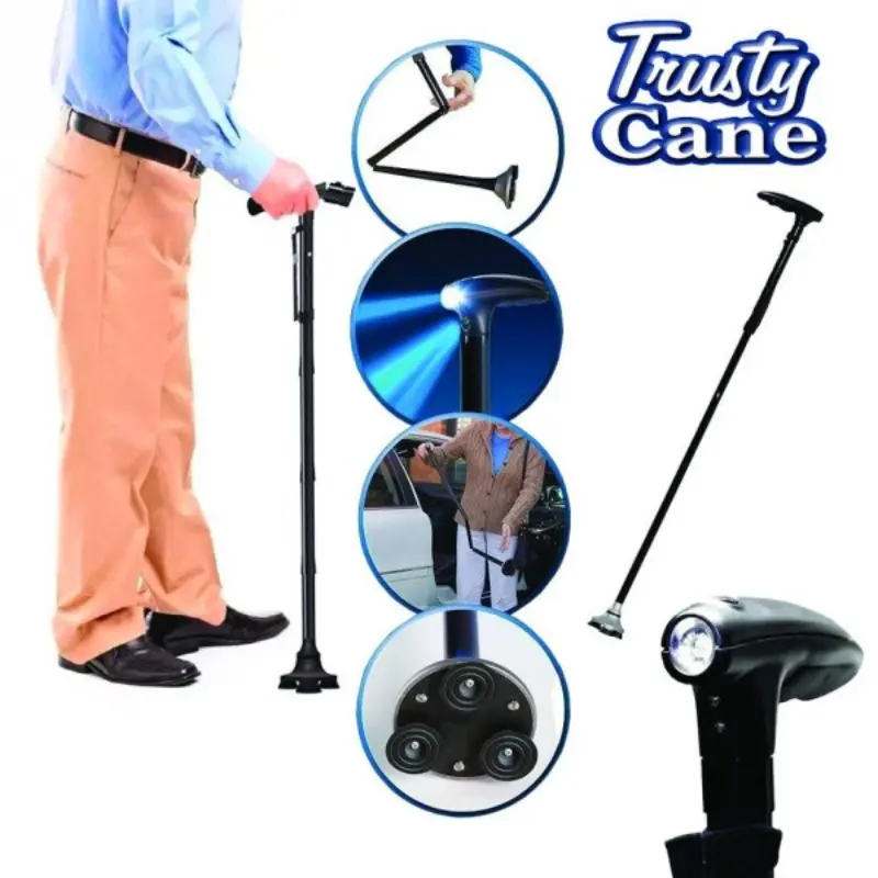 Canne Magique Pliable Avec Lampe Torche
