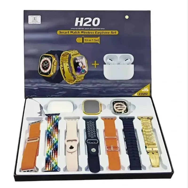 H20 Smart Watch avec écouteurs sans fil (10 en 1)