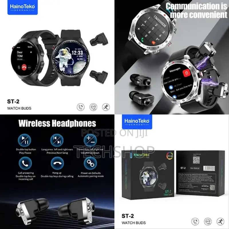 Montre Connectée HAINO TEKO ST-2 + Earbuds - Noir