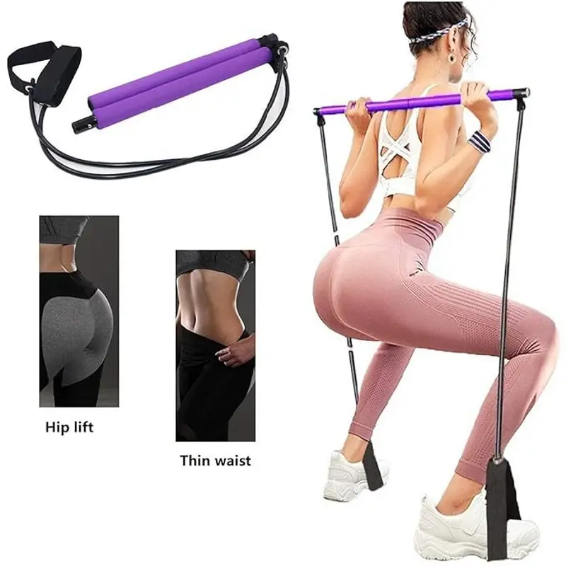 Barre de pilates avec bande de résistance
