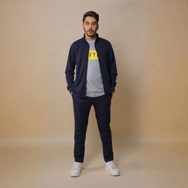 Set Quitting : Sans Capuche Pantalon & Veste avec fermeture zippé en Tissu Léger