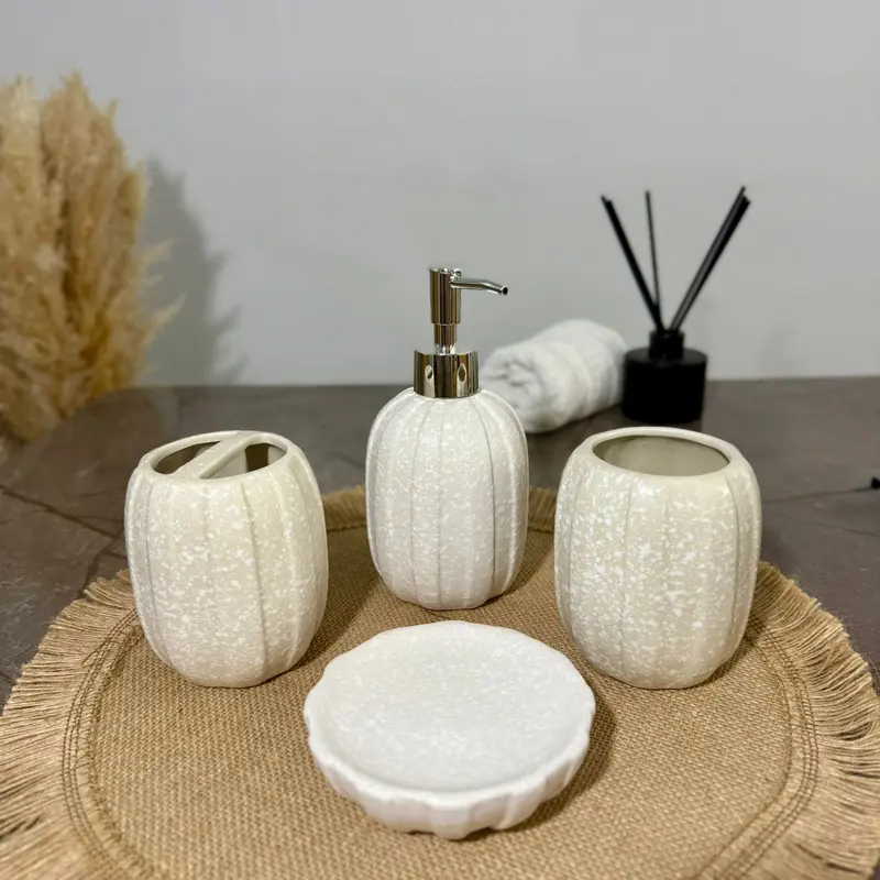 Set Accessoires Salle de Bain 4 Pièces