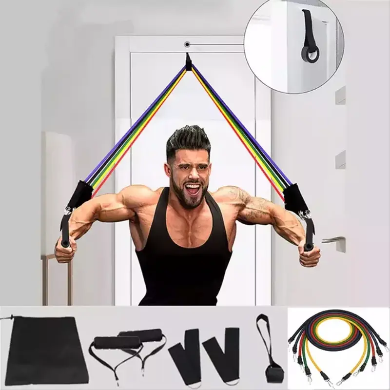 5 Levels Elastic Band with Handles Yoga Pull Rope Elastic Gym Fitness