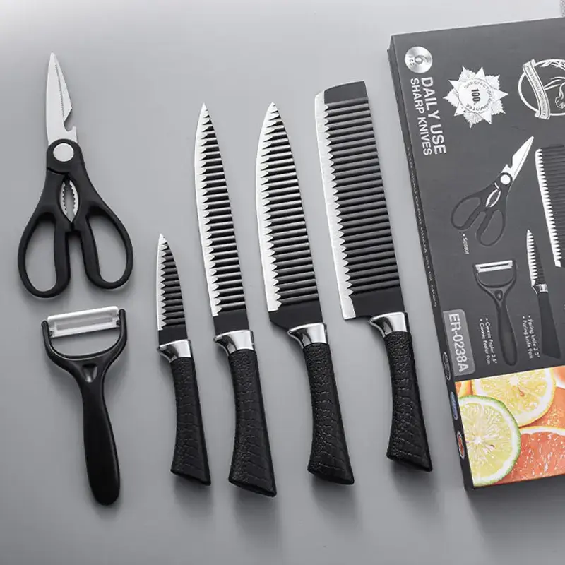 Set de Couteaux de Cuisine 6 Pièces – Couteaux en Acier Inoxydable