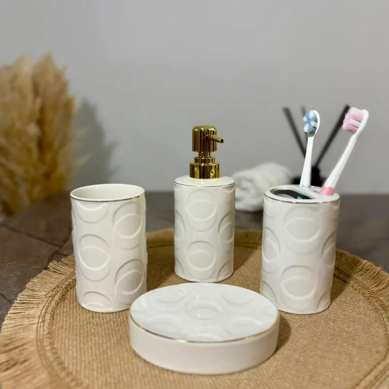 Set Accessoires Salle de Bain 4 Pièces