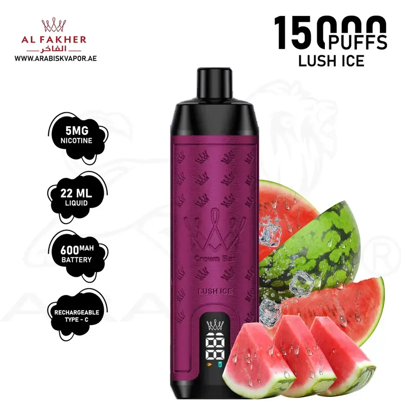 AL FAKHER CROWN BAR PRO MAX 15000 PUFFS 5MG - LUSH ICE