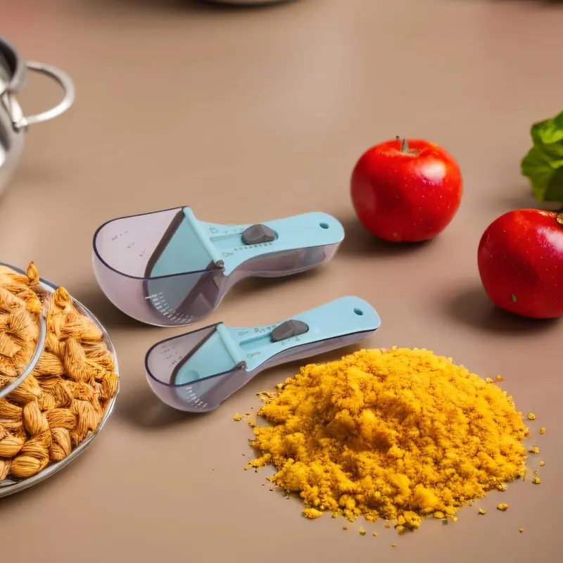 معالق معيار وميزان يدوية لقياس المقادير والتوابل والسوائل اثناء الطبخ