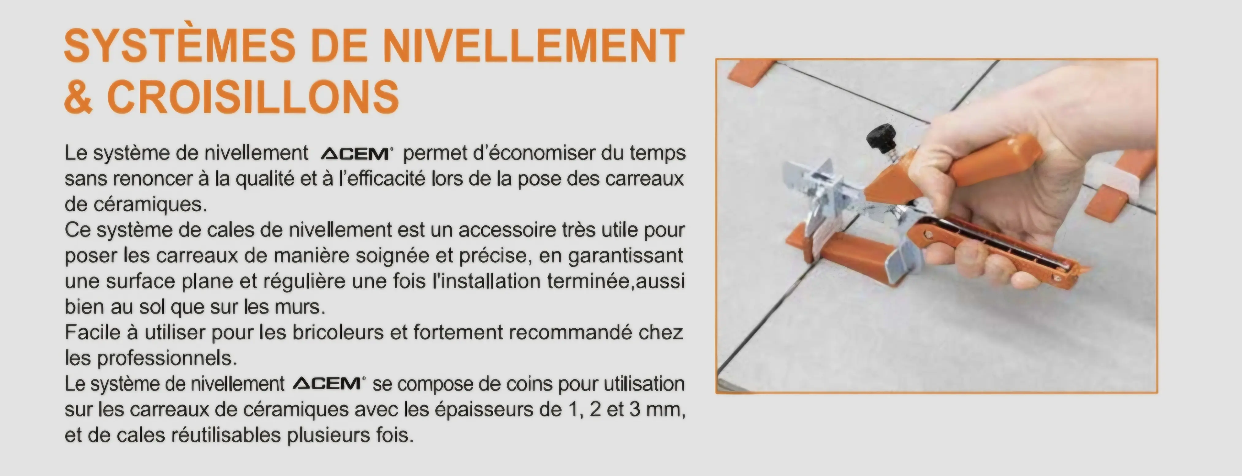 Pince croisillon autonivelant