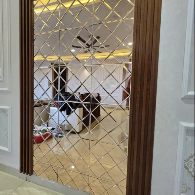 Carreaux Diamant Miroir Biseautés Autocollants 30*30 cm