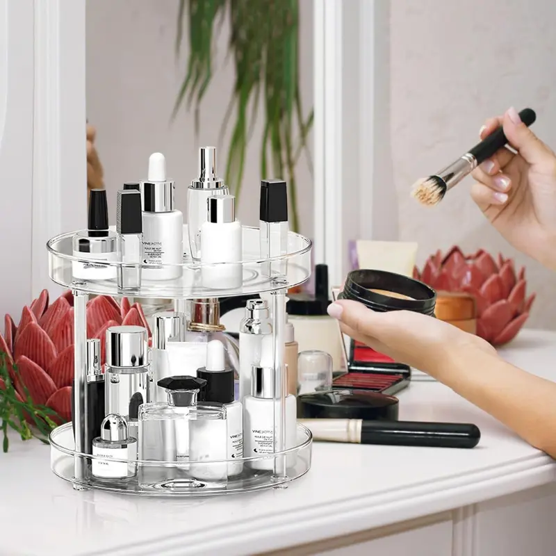 Organisateur de Maquillage et d’épices à 2 niveaux avec bacs amovibles